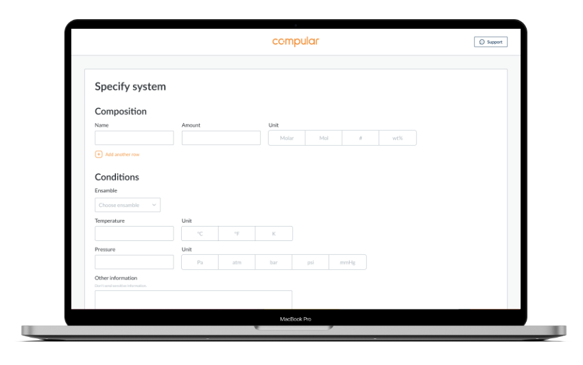 Example screen from the product